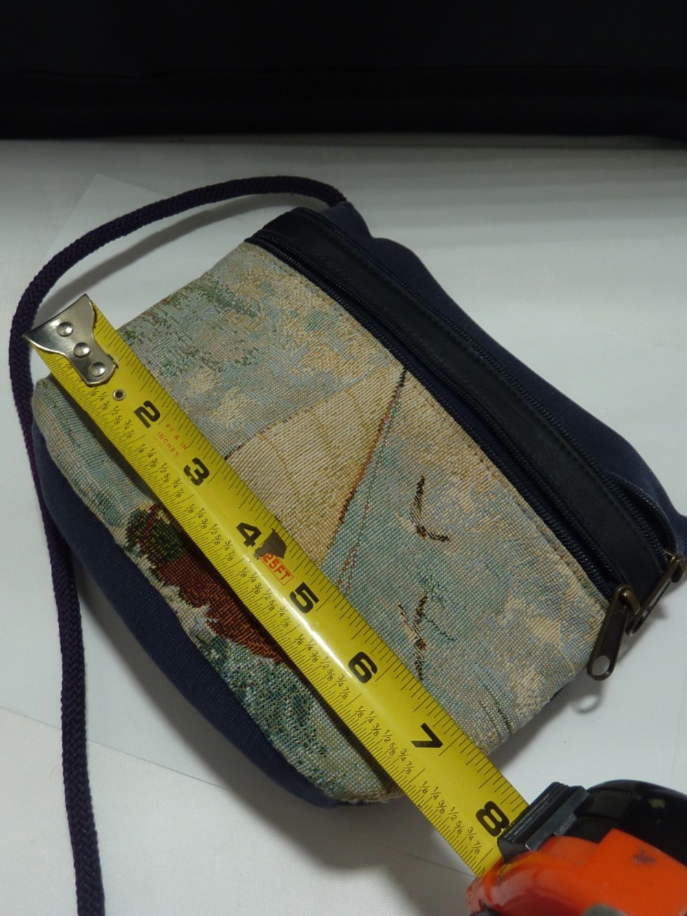 VINTAGE My Maine Bag Canvas Tapestry SAILBOAT  Purse Coastal BLUE - Picture 6 of 7